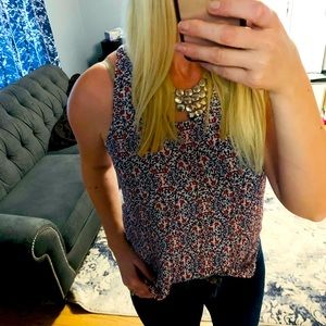 Loft floral tank blouse size S